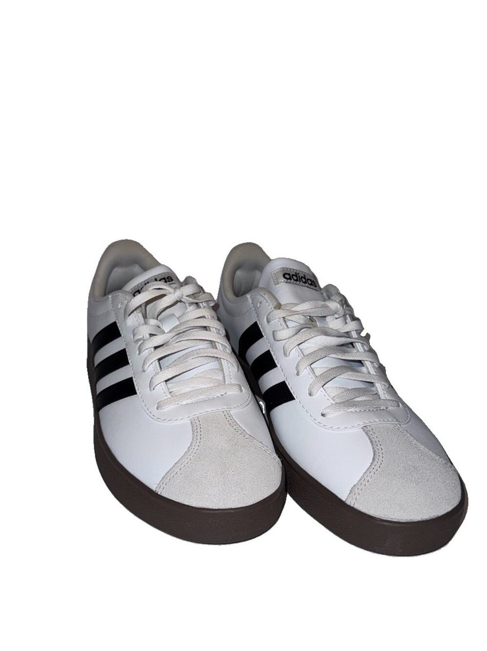 Adidas VL Court Base Sneakers – Size 10Women White/Black/Gum ID3714 Ships Free